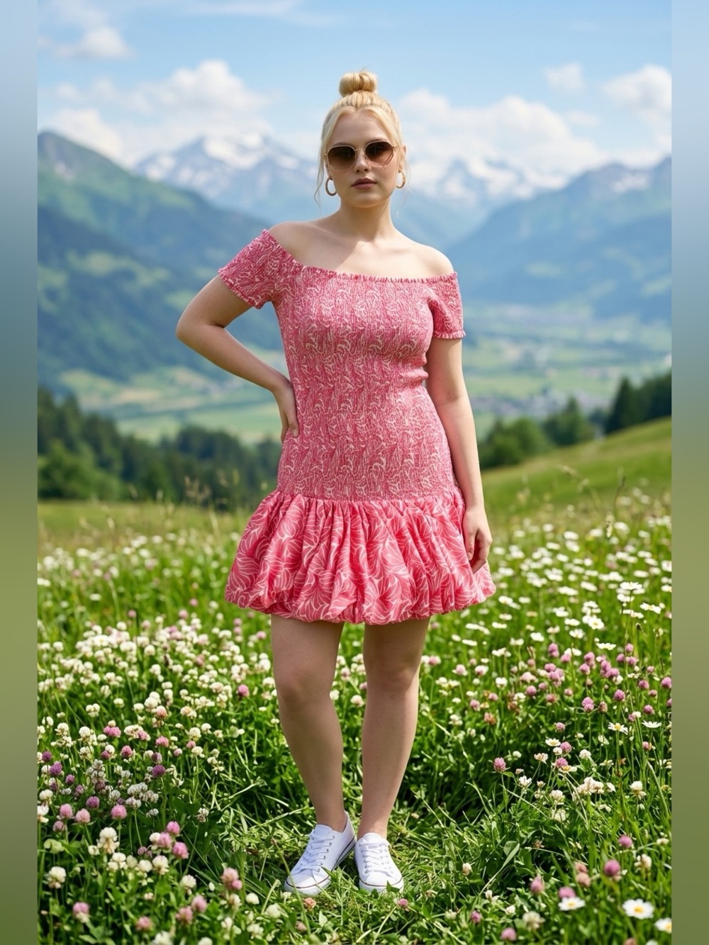 H&M Pink Patterned Mini Dress - Picture 2 of 7